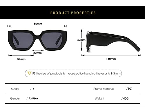 GAOXIN Fashion Retro Box Sun Shading Sunglasses for Men and Women Street Photography Outdoor Vacation Beach (Color : E, Size : Medium)4
