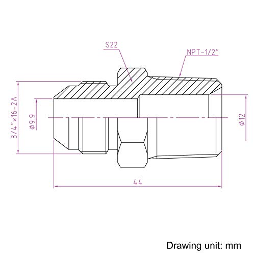 Image of HFS(R) 1 /2 inch NPT Male to 1 /2 inch JIC Male Adapter Flared Tube Fitting Pipe Connector Stainless Steel 304
