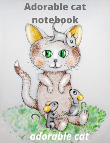 Adorable Notes Book The Cat Thinking About You Note Cards Pack for Friends, Kids, Students and More Say Hello, Thank You or I Miss You with Fun ... Book 110 Page Hardcover notebook Hard Cover