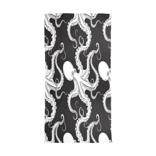 ALAZA Funny White Kraken Chiffon Silk Long Scarf Shawl Wrap2