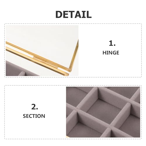 Boîte à bijoux en verre Healeved avec 15 compartiments de rangement - 4