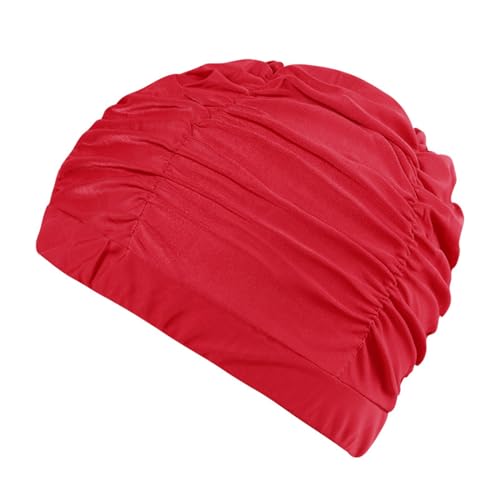 TOWARDSNAN Gorros de natación de tela para cabello corto y largo de tela de nailon, gorros de natación elásticos, gorro de natación cómodo para mujeres y hombres