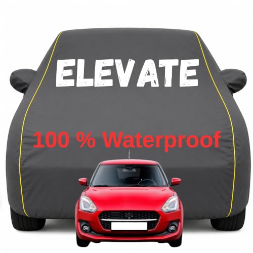 Image of Durable Full Body Waterproof Elevate Car Cover | Premium Polyester Grey Cover | Custom Fit Vehicle Protection | UV Resistant, Dustproof, Scratch Resistant, Heat & Wind Protection