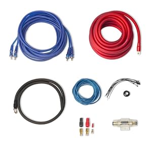 Caliber Subwoofer Auto Verstärker Kabel - Endstufe Kabelsatz - 1000 Watt - 15mm2 Kabel - Set von 4 Kabeln - 5 Meter - Autozubehör - CPK15D - Komplettes Car HiFi Kabelset