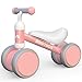 Draisienne Enfants Vélo Bébé sans Pédales 10-24 Mois Jouet Baby Walker Fille Garçon 1-2 Ans Jouet d'Equitation Trotteur Bebe Mini Bike Cadeau Anniversaire Noel Rose