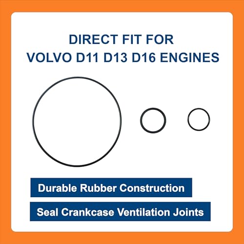 Image of BTS-21976104 O-Ring Set, Crankcase Breather Seal Kit Compatible with Volvo D11 D13 D16 Engines, 1 Set Aftermarket Replacement for OEM 21976104, Kit de O-Ring Separador de Aceite