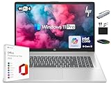 HP 17 Laptop 2025 Business Student, AI Copilot, 17.3' HD+ Computer, 8-Core Intel i3 CPU, 16GB RAM, 1TB Storage (512GB SSD + 500GB Ext), Wi-Fi 6, MarxsolAccessory, Lifetime Office 2024, Win 11 Pro