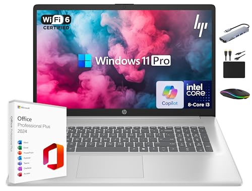 HP 17 Laptop 2025 Business Student, AI Copilot, 17.3'...
