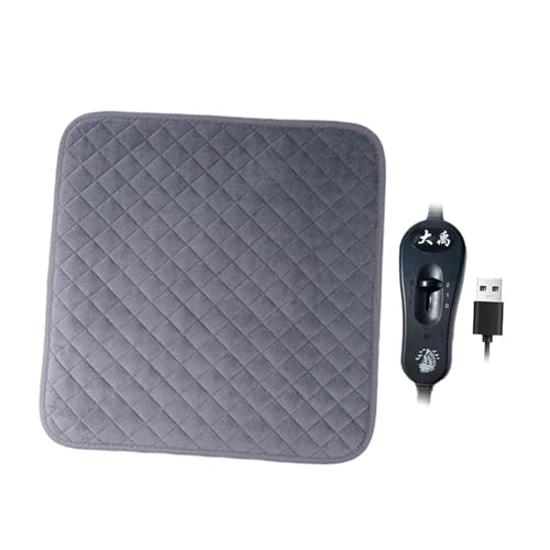 Ronyme Almohadilla térmica para Gatos, Almohadilla térmica para Mascotas, 45 cm x 45 cm, Cuadrada, Ligera, portátil, cojín calefactable para Silla de Oficina, Gris