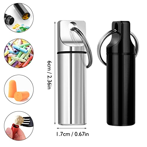Grevosea 3 stuks kleine pillendoos sleutelhanger, draagbare pillendoosjes aluminiumlegering mini-reispillenorganisatorkoffer container waterdichte pillendoos pillenhouder voor buiten kamperen reizen - Afbeelding 3