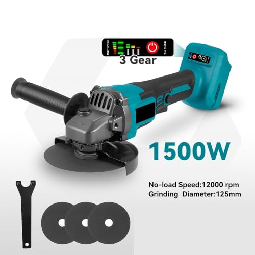 Amoladora angular a batería de 125mm y 1500W herramienta orbital sin escobillas para metal 3