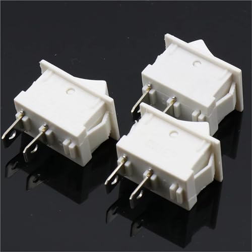 Interrupteur à bascule de bateau blanc 2 pin mini bouton on off 3A 250V pour auto