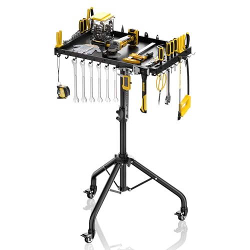 Futrue-Wolker Mobile Werkbank mit Rollen,Kleine Klappbare Werkbank für Garage,Faltbar Arbeitstisch für Fahrrad Reparatur Werkstatt Haushalt DIY (Höhe Verstellbar)