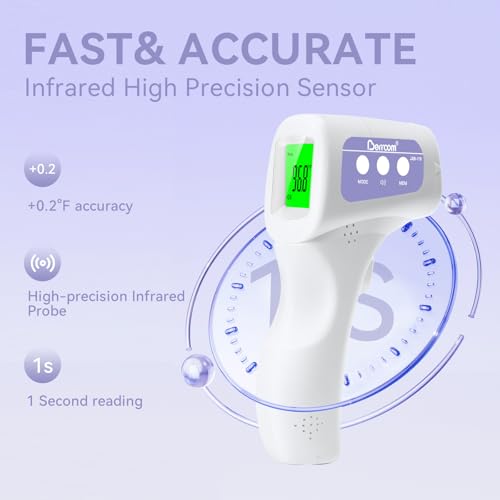 Image of Berrcom Non-Contact Infrared Forehead Thermometer, 3-in-1 Digital Fever Check Temperature Gun for Baby Infant Kids Adults, Fast Accurate - Purple