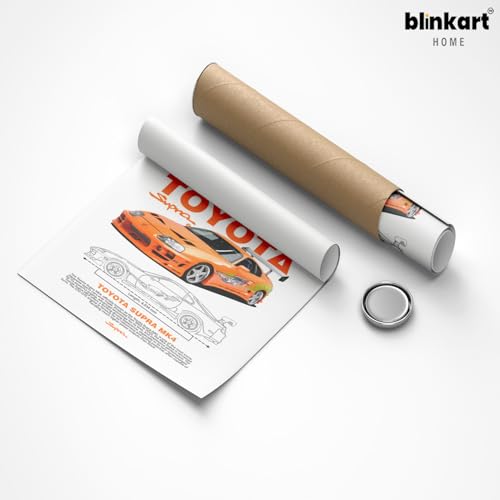Image of BLINKART Toyota Supra MK4 (Fast & Furious)Car Posters Sticker Gift Items for Boys Room Wall Decor || Comes with Double-Sided Tape|| Decoration Bedroom Living Room Office Studio Decor | 12x18 In (A3) - CAR-299