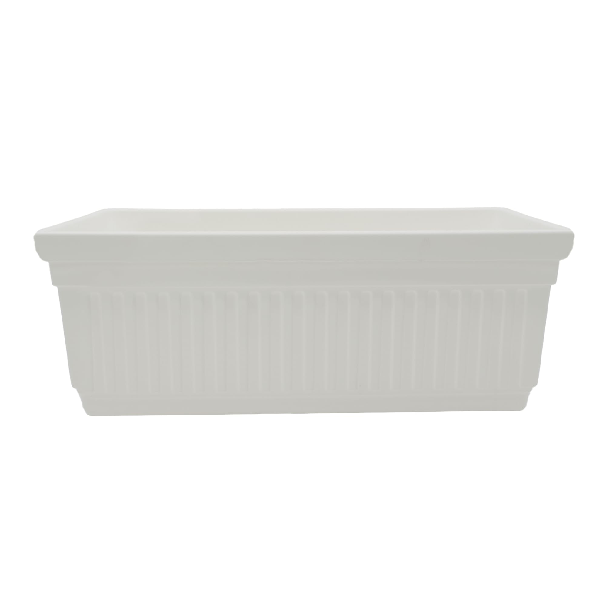 The HC Companies Venetian Window Planter Box w/Drain Plug - Long Planter Box for Windowsills, Balconies &amp; More - Plastic Rectangular Outdoor Planters for Herbs &amp; Flowers (18" White, Pack of 1)