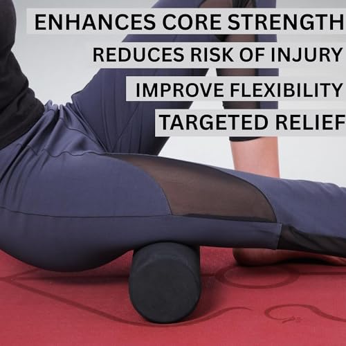 Image of PulGos High-Density Acupressure Foam Roller with Bag for Deep Tissue Massage, Muscle recovery, yoga & home workouts Relieves back, leg pain, stretching, trigger point therapy, fitness training & rehab Use