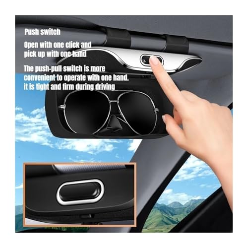 Étui à lunettes de voiture multifonction avec clip de fixation rigide - 4
