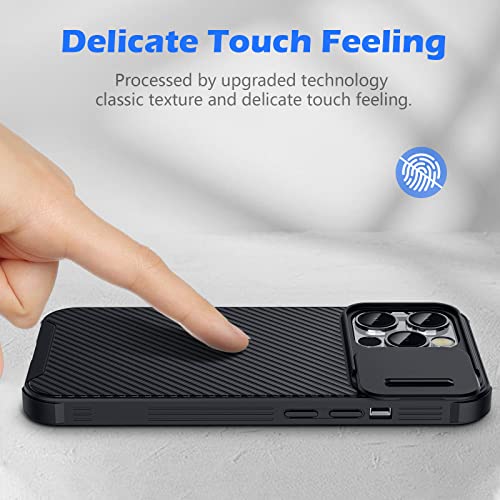 Image of imluckies Compatible with 6.1 inch iPhone 13 Pro Case with Slide Camera Cover, [Back Hard PC & Soft Bumper], Slim Protective & Full Camera Protection Scratch-Resistant Case (Black)
