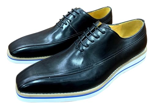 Santimon Mens Oxfords Formal Dress Suit Shoes Genunie Leather Wingtip Modern Prom Shoes Men's Fashion Business Casual Luxury Wedding Tuxedo Shoes for Men