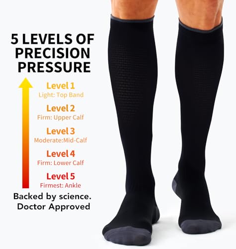 Image of Copper Compression Socks Women & Men Circulation(6 pairs) - Best for Running, Nursing, Hiking, Recovery & Flight Socks