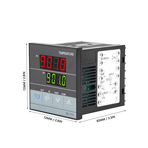 Digitaler PID-Temperaturregler MC701 – Typ K, PT100, Relais/SSR, 85 Mm Tief, Flammhemmendes Gehäuse