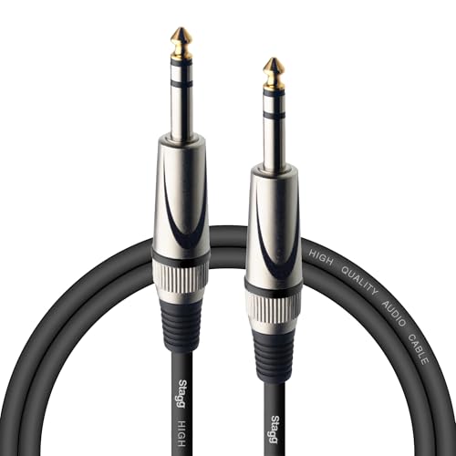 Stagg SAC1PS DL Deluxe symmetrisch Instrument-Kabel (Klinke auf Klinke, 1m)