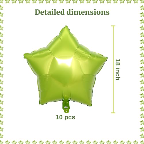 Image of MEETINGU 10PCS 18 inch Star Balloons Foil Balloons Foil Membrane Balloons Party & Wedding Decoration, Emerald Green