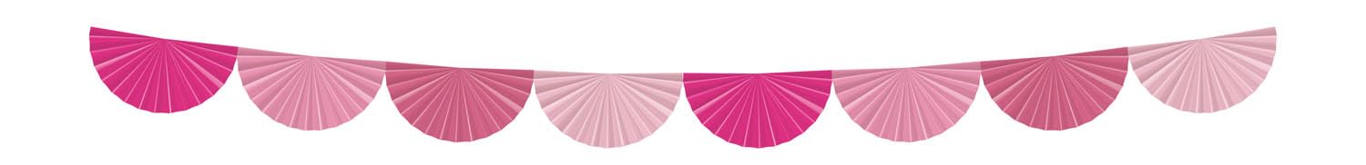 Folat 24313 Pink Paper Fan Garland, Perfect Pink, 4 Metre Wedding Party Decorations for Festival, Carnival, Birthday Decoration, Baby Shower and Baby Shower Girls