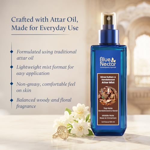 Image of Blue Nectar Sultan-e Sandalwood Attar Mist | Perfume Mist for Men & Women
