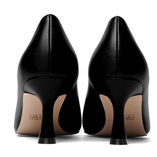 SHOWFOREST Womens Slip On Matte Pointed Toe Sexy Dating Stiletto Mid Heel Pumps Shoes 2.5 Inch4