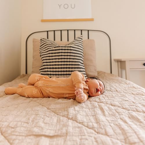 Image of Copper Pearl Zip-Up Footie Baby Pajamas - Soft Newborn Onesies for Boys & Girls, Tag-Free with Two-Way Zipper Baby Sleepers for Newborn - 24 Months, Cooper