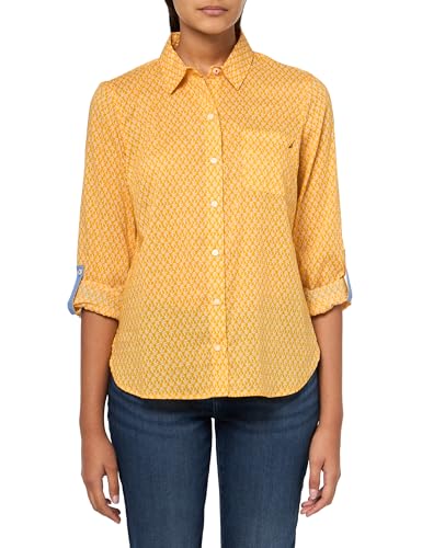 Image of Nautica Women's Button Front Long Sleeve Roll Tab Shirt