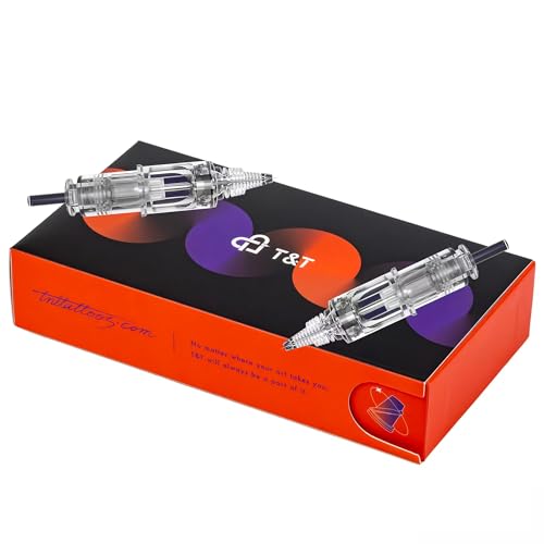 T&T AWE RL Round Liner Tattoo Cartridges 20PCS Professional Tattoo Needles with Patented Fountain Pen-Inspired Tip & Slanted Tension Design Precision Stainless Steel for Outlining (T-A1207RL)