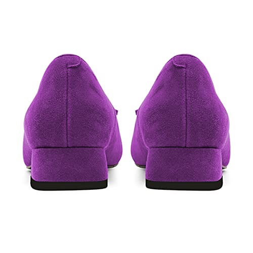 YDN Women Chunky Block Low Heel Loafers Square Toe Tassel Fringed Pump Slip On Dress Party Office Daily Shoe Size 4-15 US3