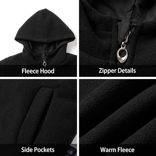 LittleSpring Toddler Boys Hooded Jackets for Kids Zip Up Reversible Coat Plaid Fall Winter Warm Waterproof Outerwear Clothes Black 2T3