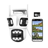 Anssipo 3 in 1 Outdoor Indoor Camera, 3MP Wired Pan/Tilt Security Wi-Fi Camera, Free AI Detection, Motion Tracking, 360° View, Color Night Vision, 2 Way Audio, 32GB Local Storage, No Subscription