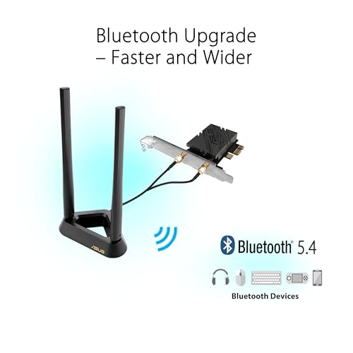 ASUS PCE-BE92BT WiFi 7 PCI-E Adapter with 2 External Antennas. Supporting 6GHz Band, 320MHz, Bluetooth 5.4, WPA3 Network Security, OFDMA and MU-MIMO, only Compatible with Intel motherboards by Asus - Image 5