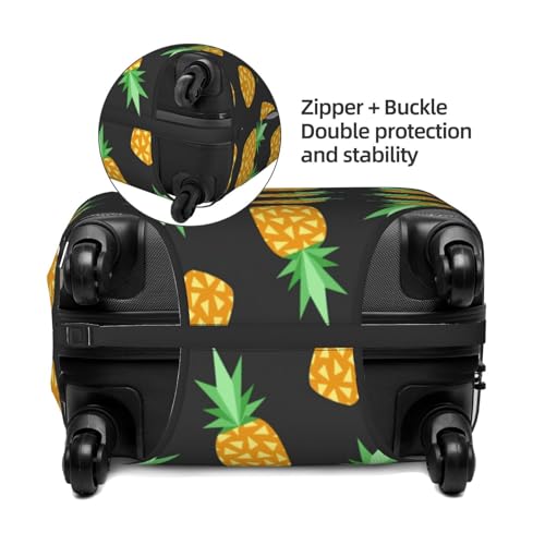 Yellow Pineapple Print Luggage Suitcase Cover Protector Luggage Washable Covers With Concealed Zipper4