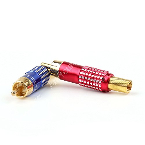 4 Piezas Conector RCA Macho Chapado en Oro miniatura 2