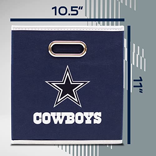 Image of Franklin Sports NFL Dallas Cowboys Fabric Storage Cubes - Made to Fit Storage Bin Organizers (11x10.5x10.5)