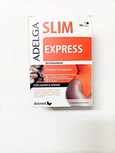 Forskolin puro quemagrasas reforzado + H20Slim potente para atrapa grasas y eliminarlas + Alcachofa + Colina + Aloe vera ADELGA SLIM EXPRESS 60 C. forskholii efecto espress contra el exceso de peso