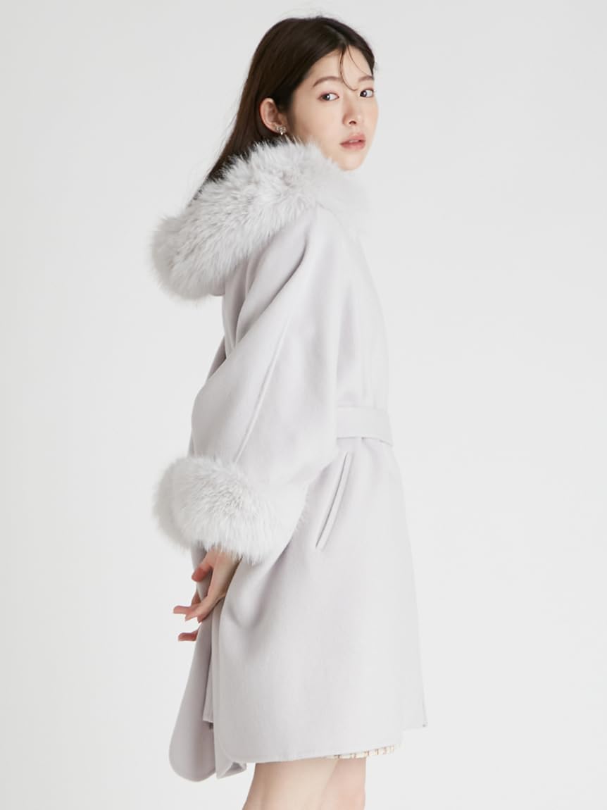 Amazon | [セルフォード] ファーポンチョコート CWFC255006LGRYF