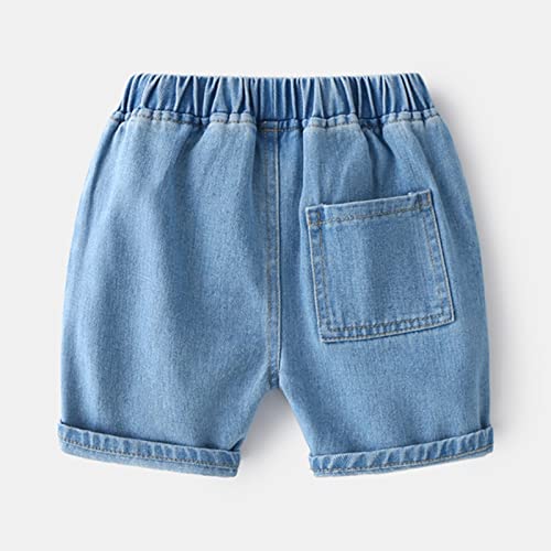 Shorts para meninos e crianças de verão, calças jeans com bolso, casual, moda para crianças, meninas