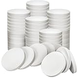 MotBach 100 PCS White Round Makeup Sponge, Cosmetic Sponge Round Foam Pad Eye Facial Powder Puff, Beauty Makeup Foundation Powder Blender for Women Lady All Skin Types Wet and Dry Dual Use