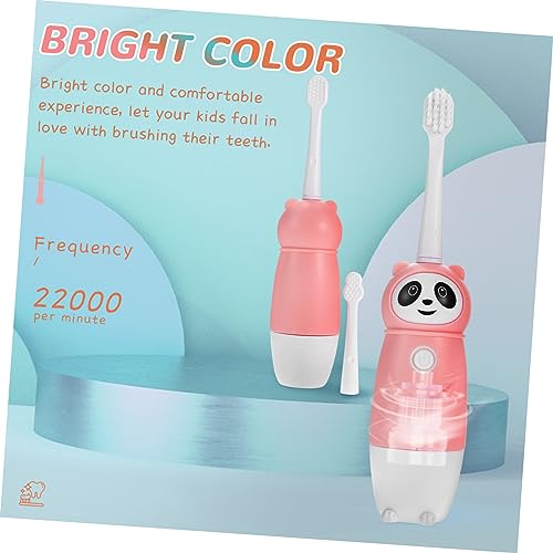 1 Satz Elektrische Zahnbürste Für Elektrische Zahnbürsten Für Kinderzahnbürste Elektrisch Zahnbürste Panda Elektrische Zahnbürste Babysnacks Kaubar Pp Rosa Healeved – Bild 4
