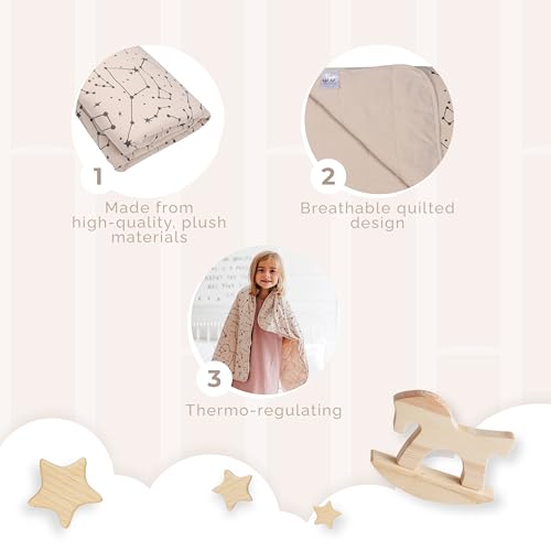 Image of Soft Baby Quilted Blanket - Lightweight and Breathable, Ideal for Newborns and Toddlers. (Beige, 30 inch x 40 inch) | Lightweight, Breathable, Ideal for Newborns and Toddlers