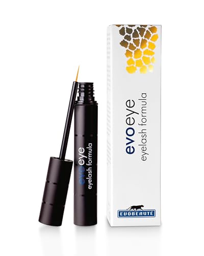 EVOBEAUTÉ evoeye Eyelash Formula 3 ml - Sérum de pestañas de alto rendimiento para la apariencia de pestañas más largas y densas en 6-8 semanas, sérum hidratante con péptidos revitalizantes