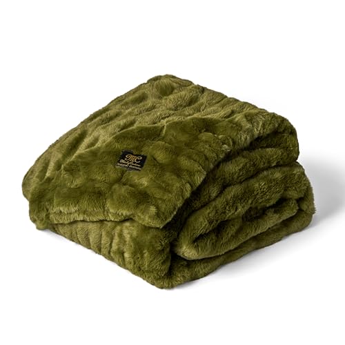 Minky Couture Ultra-Soft Extra Plush Hugs Blanket, Camp Green, Monster