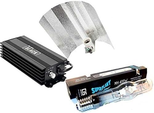 Lumii Black Digital Ballast With Metal Hailed 400W Bulb & Reflector Hydroponics (4x - Kit 400W Super Plant MH)